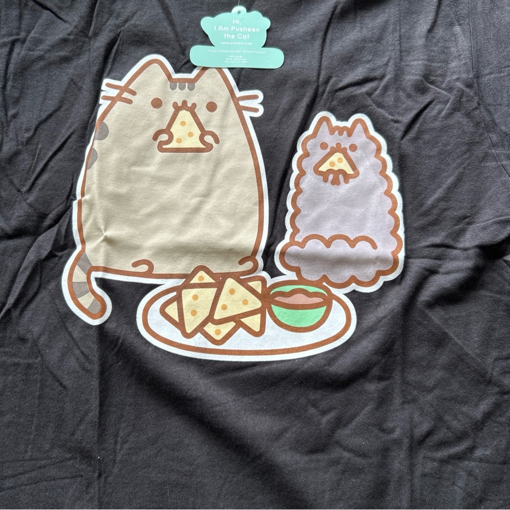 Pusheen The Cat Chips & Dip  PUSHEEN T-Shirt NWT Licensed & Official unisex - Picture 2 of 5